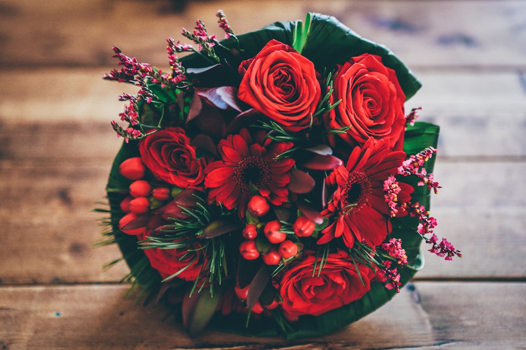 Beautiful red flower bouquet for wedding